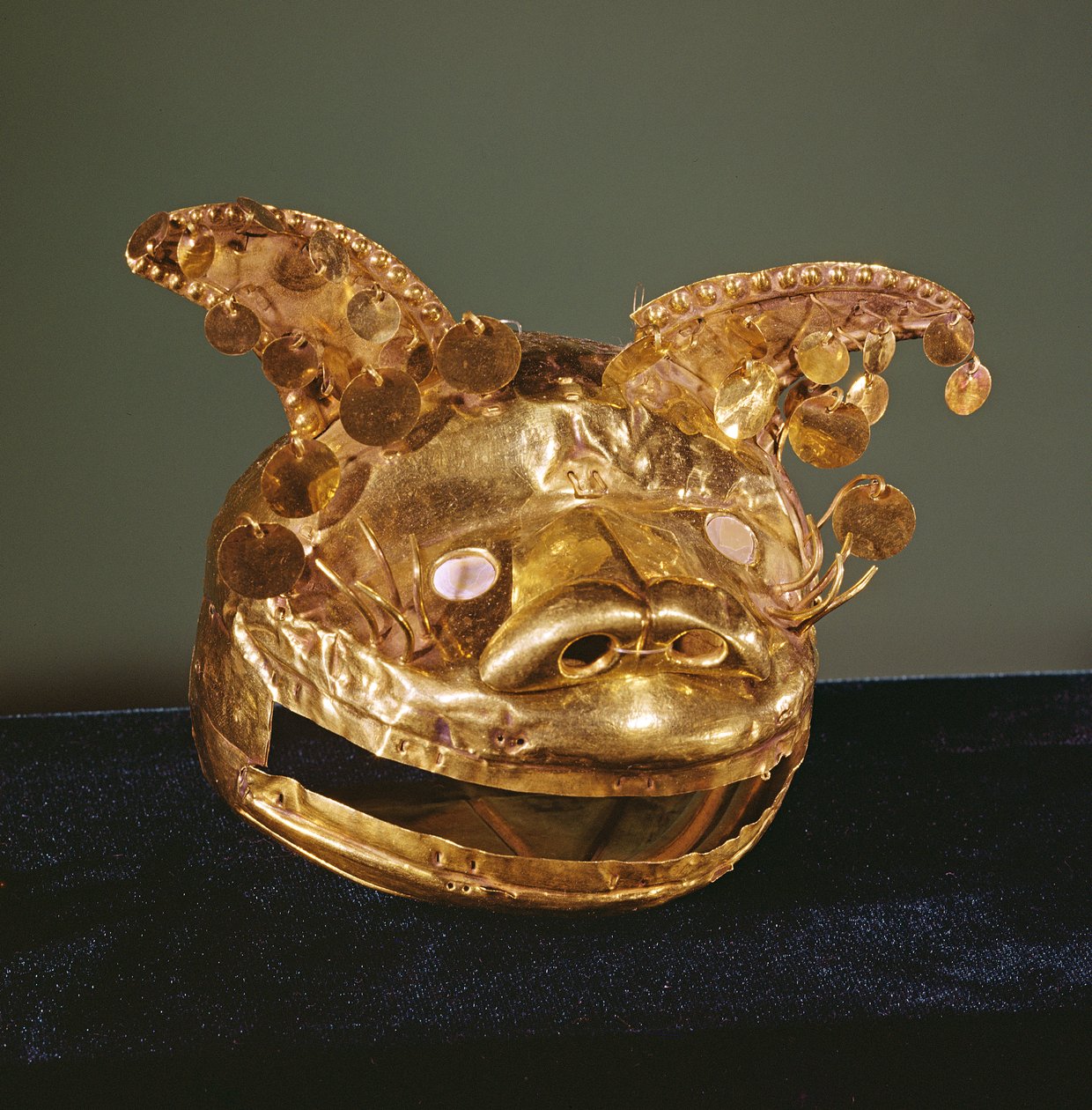 Jaguar hjelmmaske (guld) af Incan