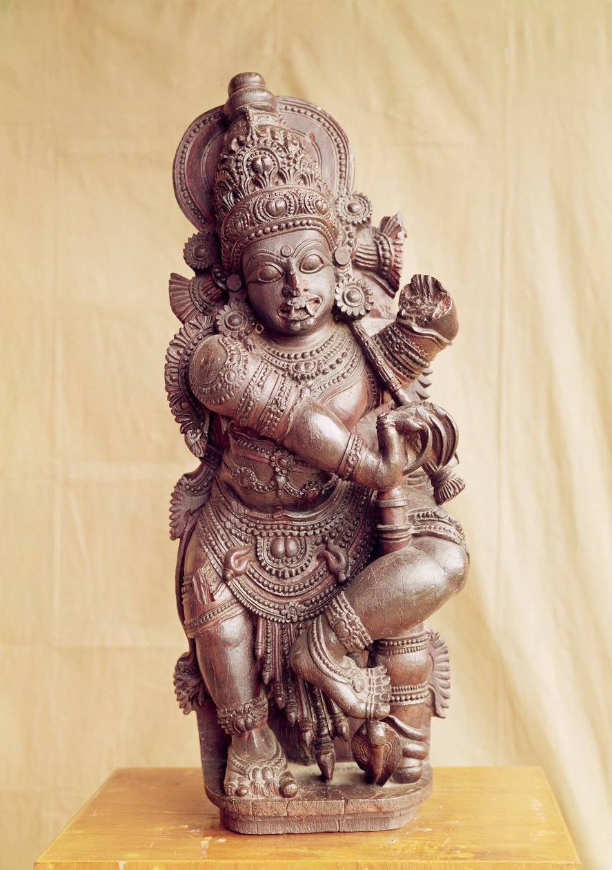 Durga, fra det sydlige Indien (træ) af Indian School