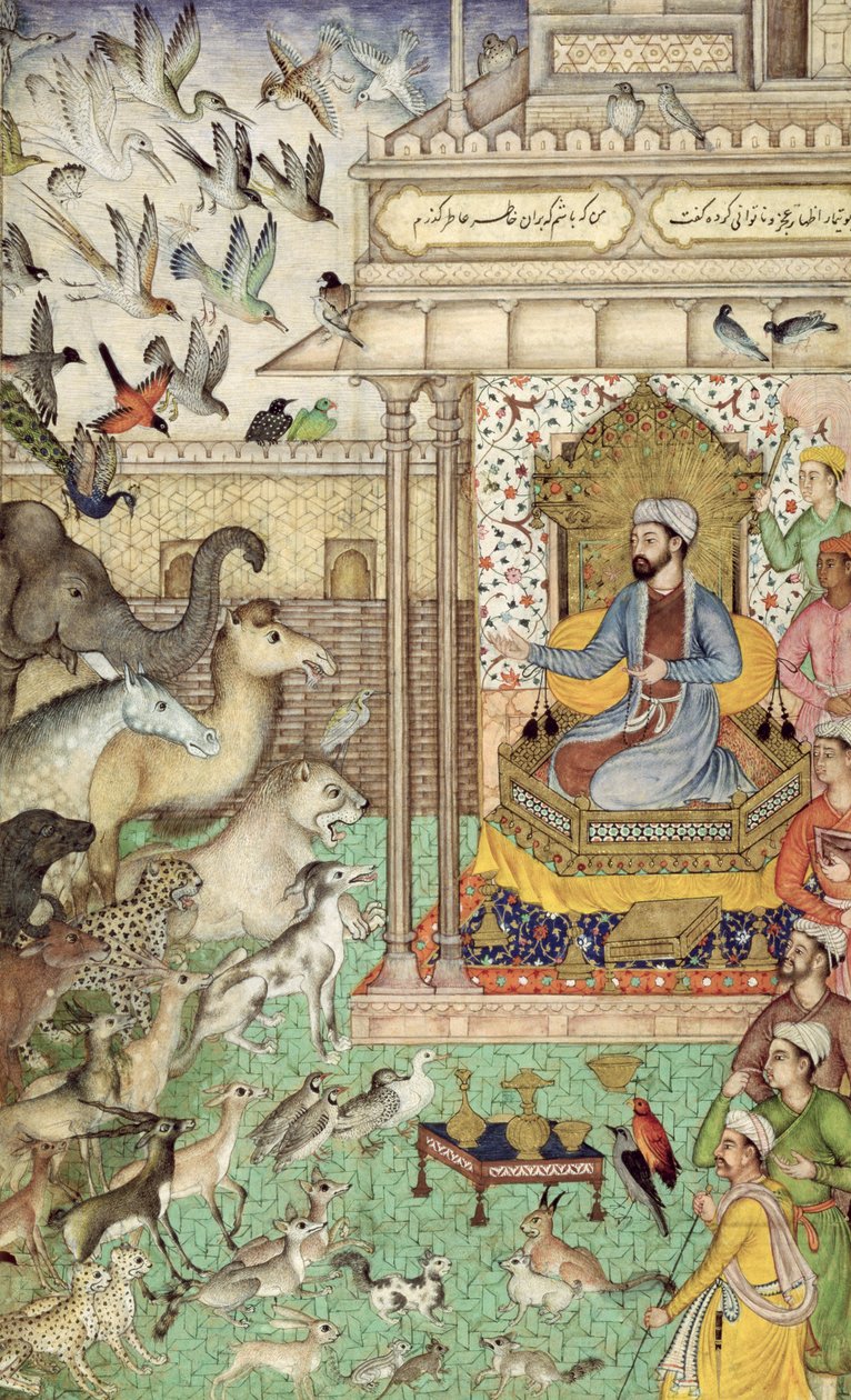 I. 04,f.74r Kong Salomon og dyrene, c.1595 af Indian School