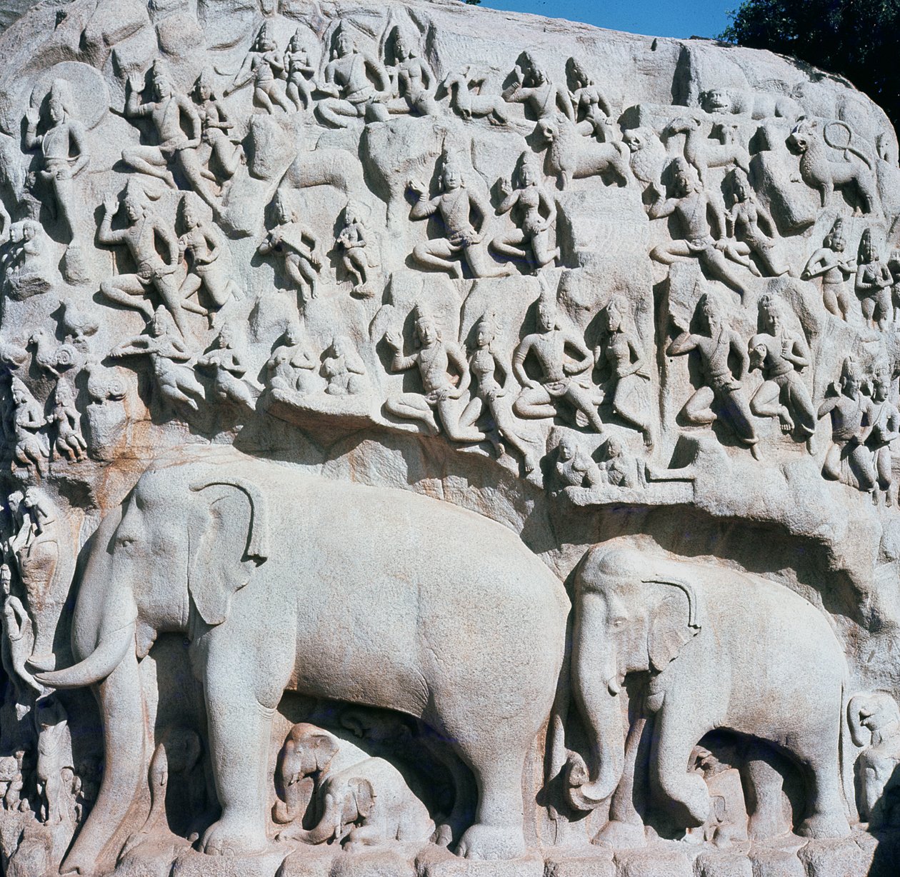 Relief, der viser Arjunas bod af Indian School