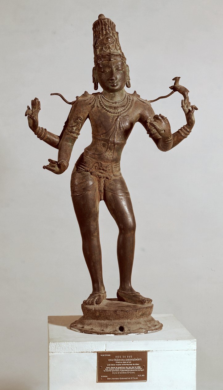 Shiva Vinadhara Dakshina-Murti, Dravidian (bronze) (C. Også) af Indian School