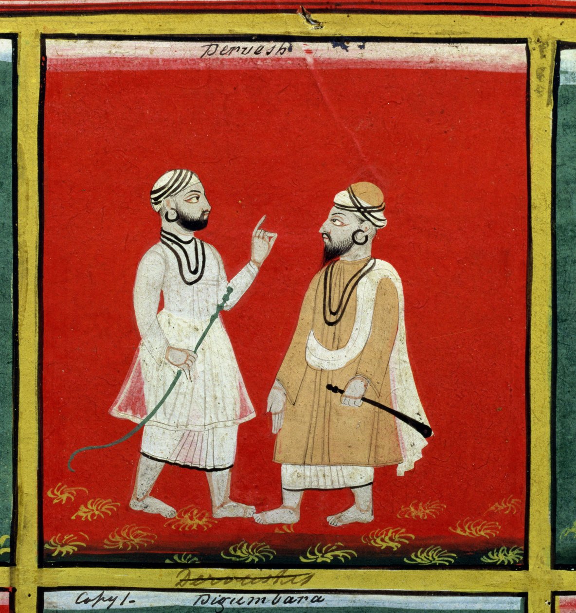To Dervisher, Religious Mendicants, Udaipur, ca. 1810-20 af Indian School