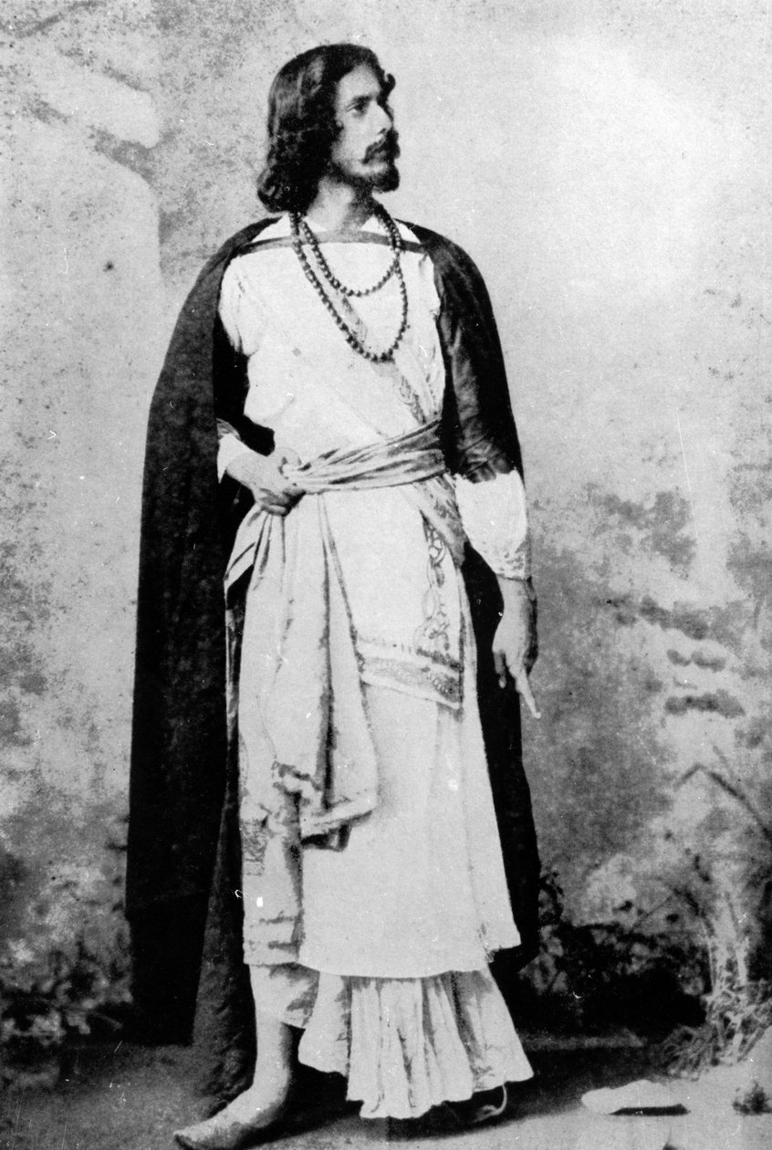 Rabindranath Tagore, ca. 1880-90 af Indian photographer