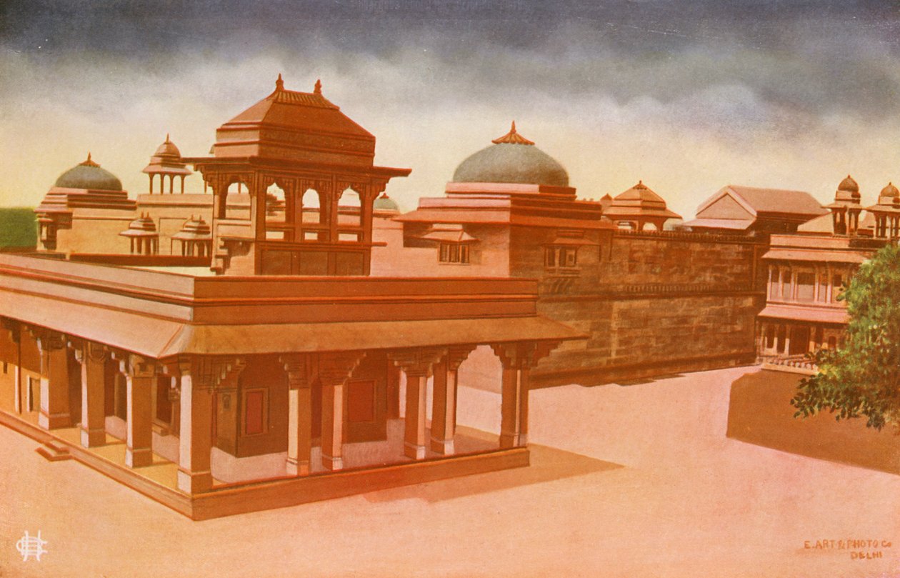 Agra: Kejserinde Jodhbais og Bibi Mariams paladser (farvefoto) af Indian photographer