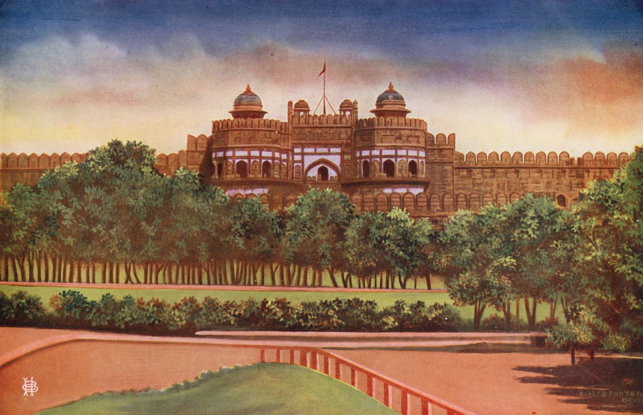 Delhi Gate, Agra Fort (farvefoto) af Indian photographer