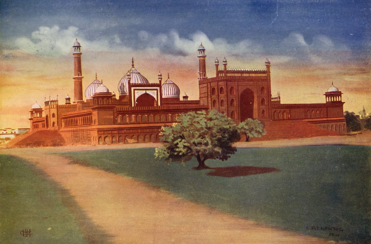 Jama Musjid, Delhi (farvefoto) af Indian photographer