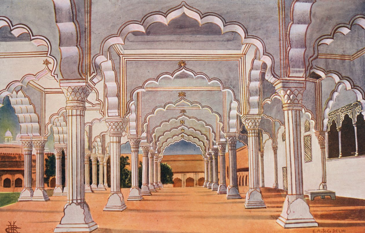 Diwan-I-Am og den indre trone i Agra Fort (farvefoto) af Indian photographer