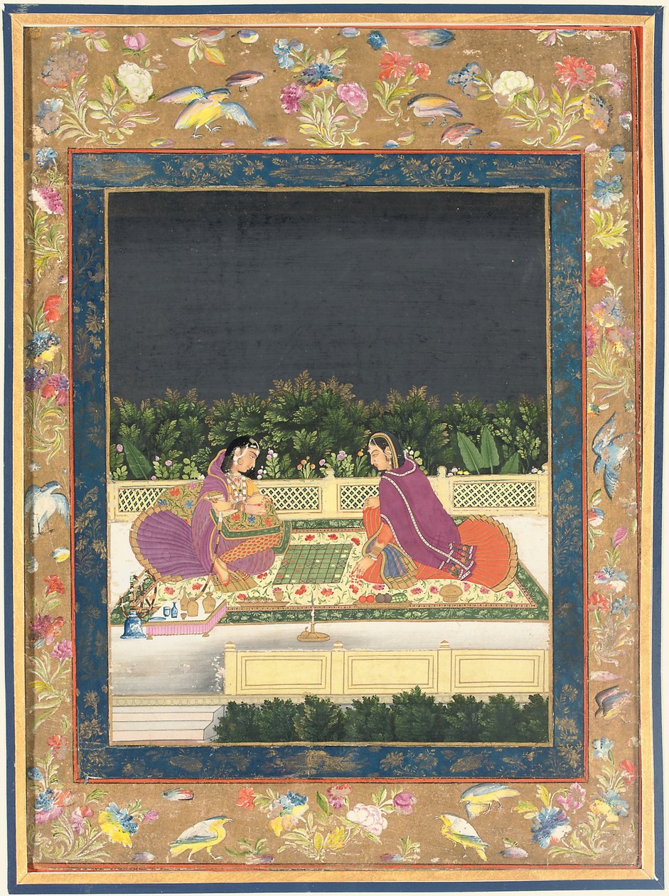 Et skakspil, Mughal India, anden halvdel af det 18. århundrede af Indian School