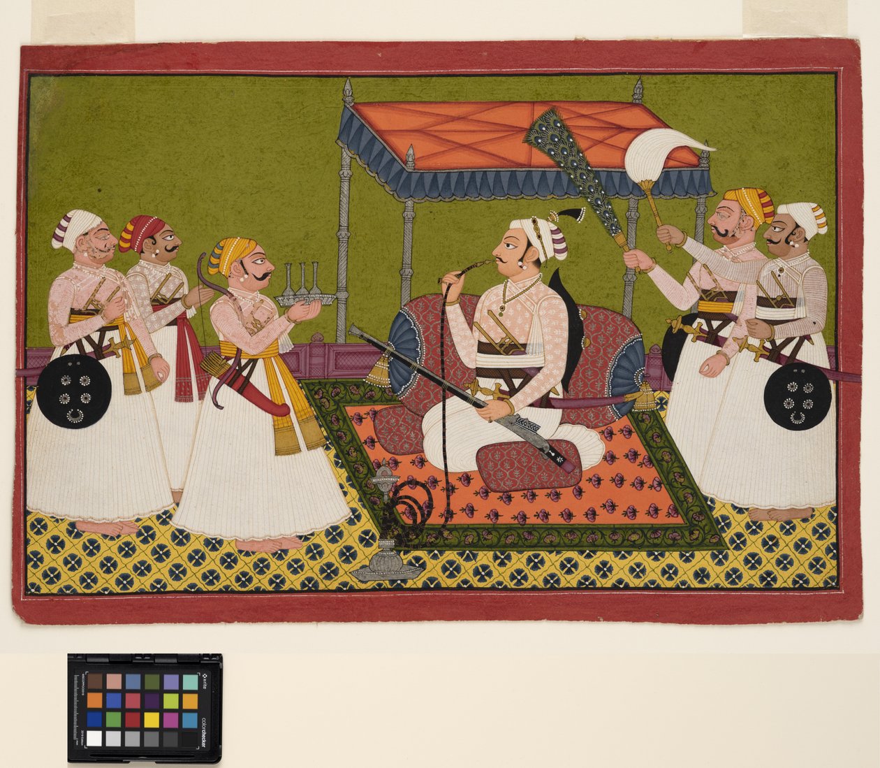 En maharaja af Samode, ca. 1760 (ugennemsigtig m/c sølv og guld på papir) af Indian School
