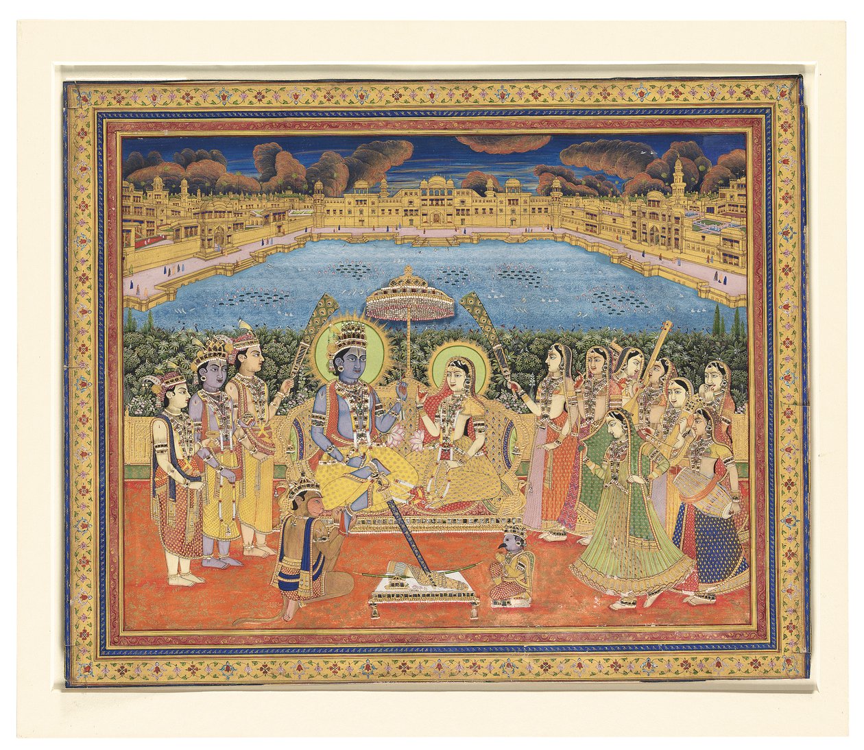 A painting of Rama and Sita, India, Jaipur, c.1800dani af Indian School