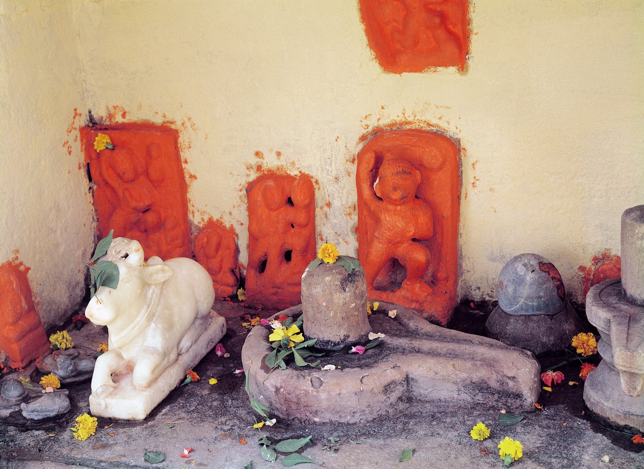 En helligdom af et kapel på Ganges af Indian School