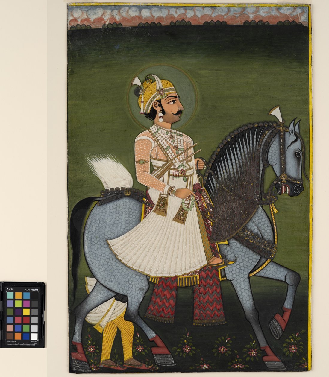 En thakur af Jhilai til hest af Indian School