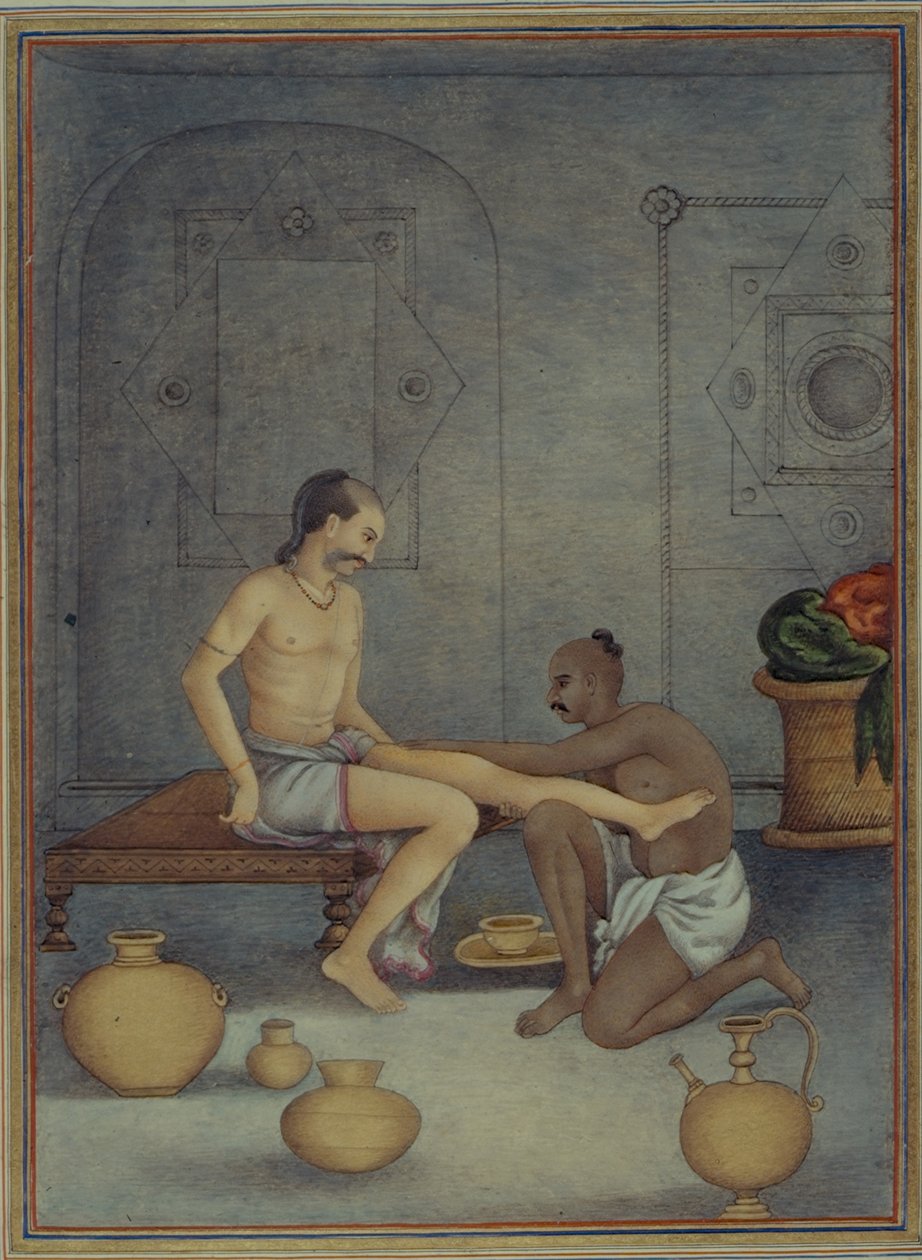 Tilføj 27255 fol.208v A Man with his Ghulam Servant, fra 