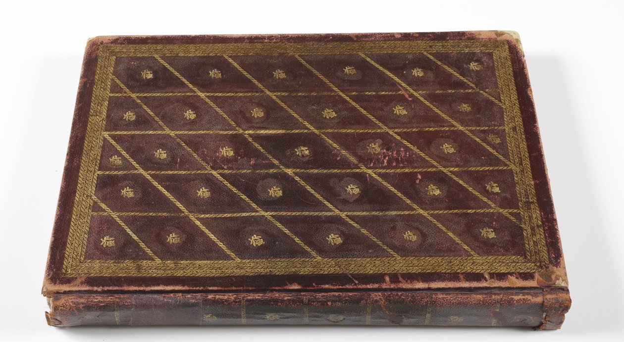 Album med Mughal-dynastisk genealogi, 1855 (læder med gulddetalje) af Indian School