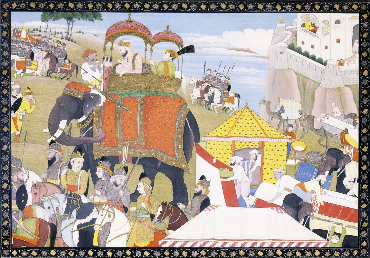 En illustration fra Hamir Hath, begyndelsen af det 19. århundrede af Indian School