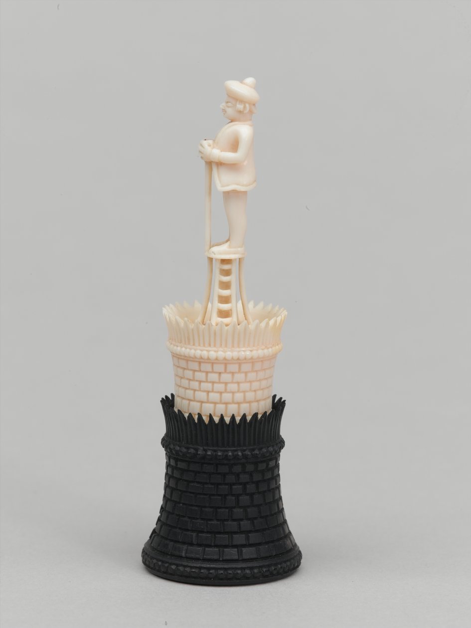 Sort tårn, skakbrik, Indien, 1820 ca af Indian School