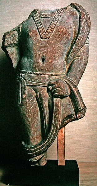 Bodhisattva (rød sandsten) af Indian School