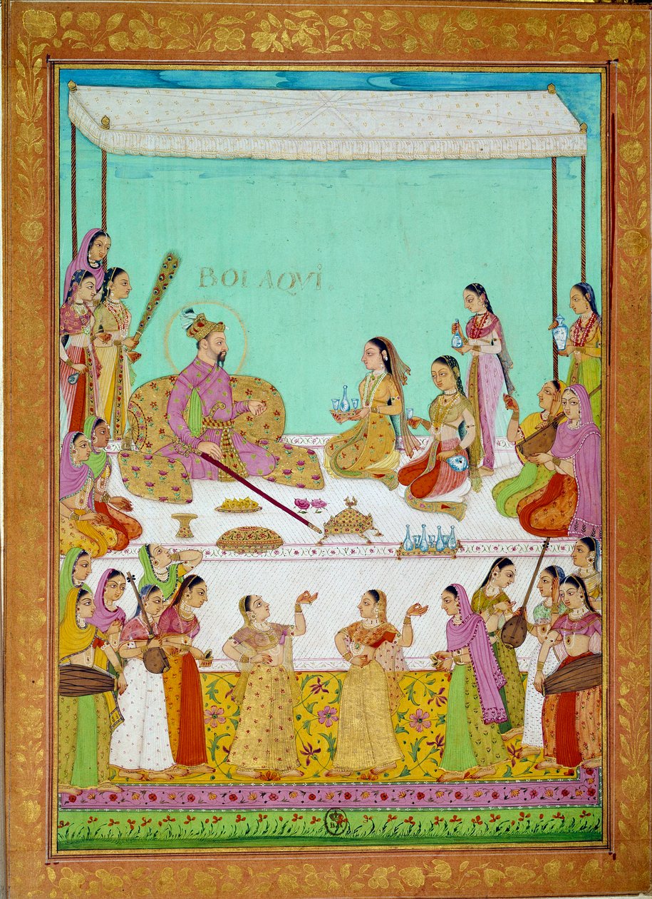 Bolaqui (eller khosrou) søn i Jihangir med retten i Shah Alem. Miniature fra en rejsehistorie af Niccolo Manucci (1638 - 1717), venetiansk opdagelsesrejsende. Indien af Indian School