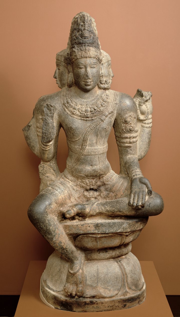 Brahma, Chola-dynastiet (granit med spor af gesso og rødt pigment) af Indian School