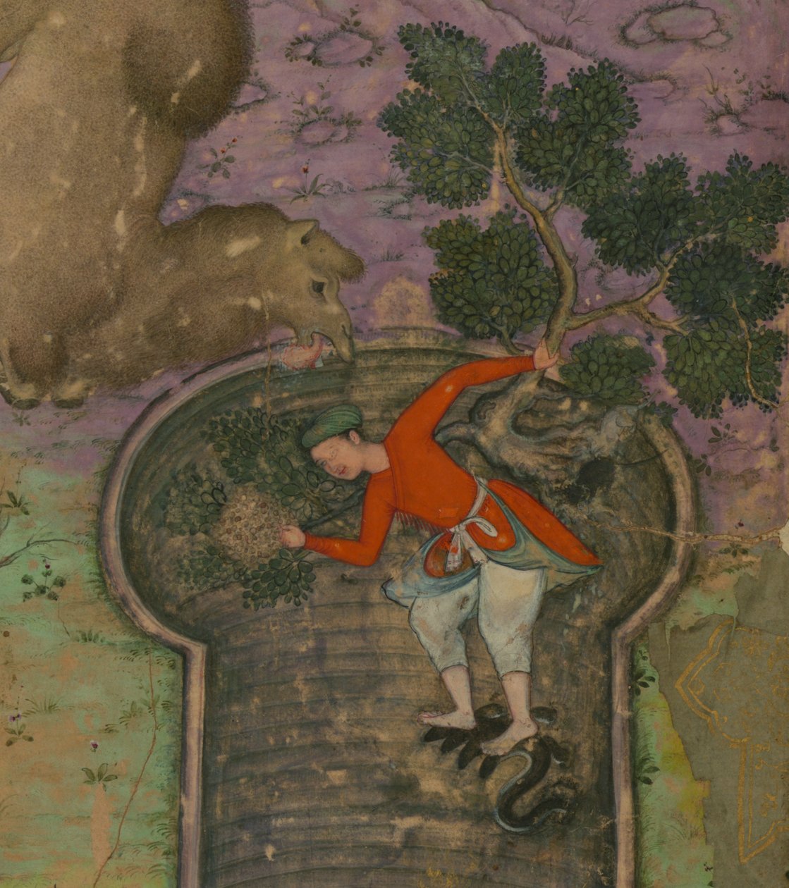 Detalje af en illustration fra "Anv?r-i Suhayl? af Indian School