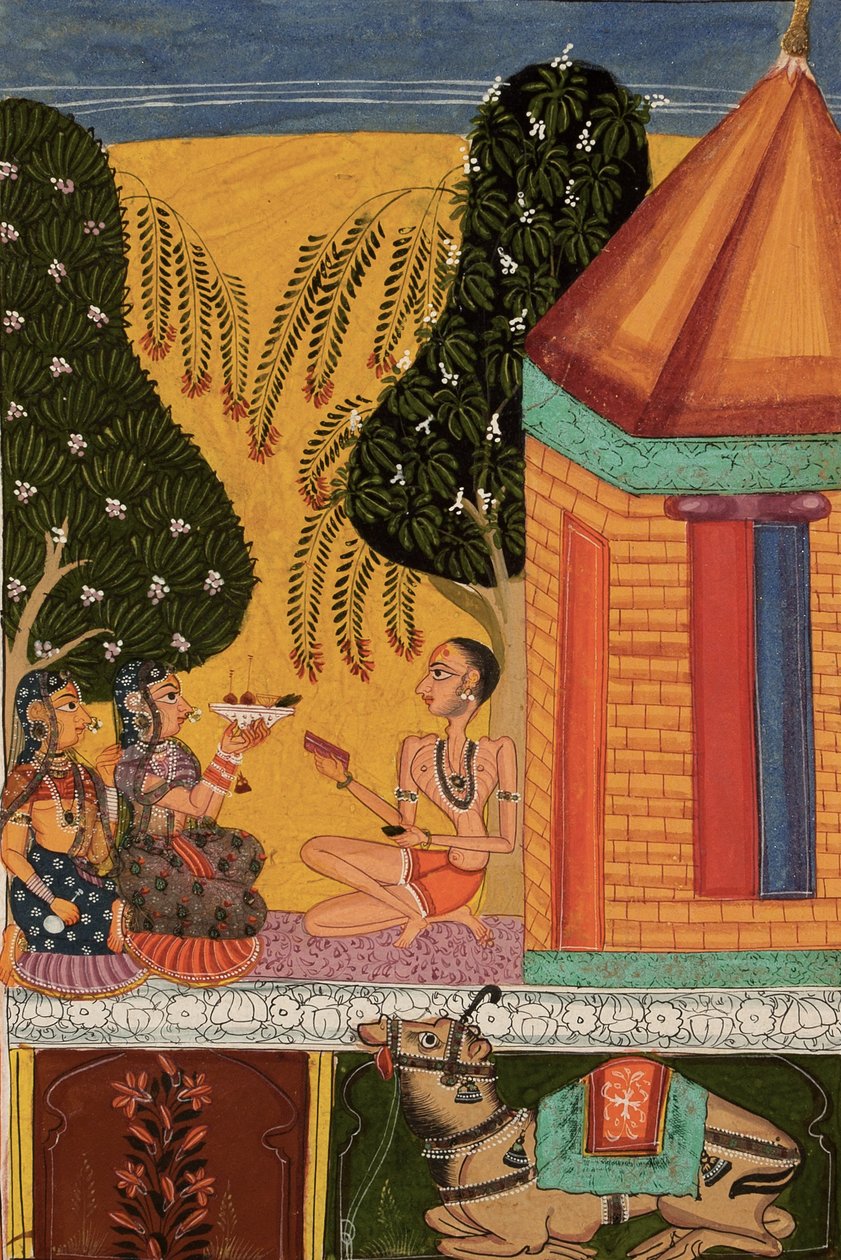 Devgandharati Ragini, ca. 1665 (ugennemsigtigt wc, glimmer og guld på papir) af Indian School