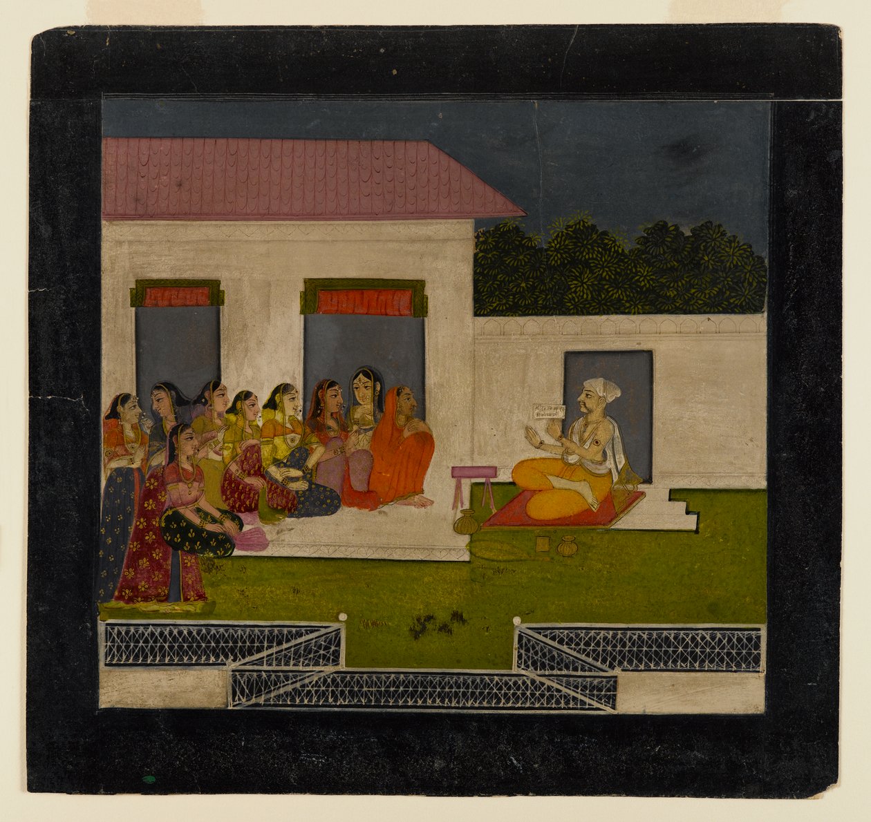 Devotional Discourse, 1750-1775 (ugennemsigtigt wc og guld på papir) af Indian School