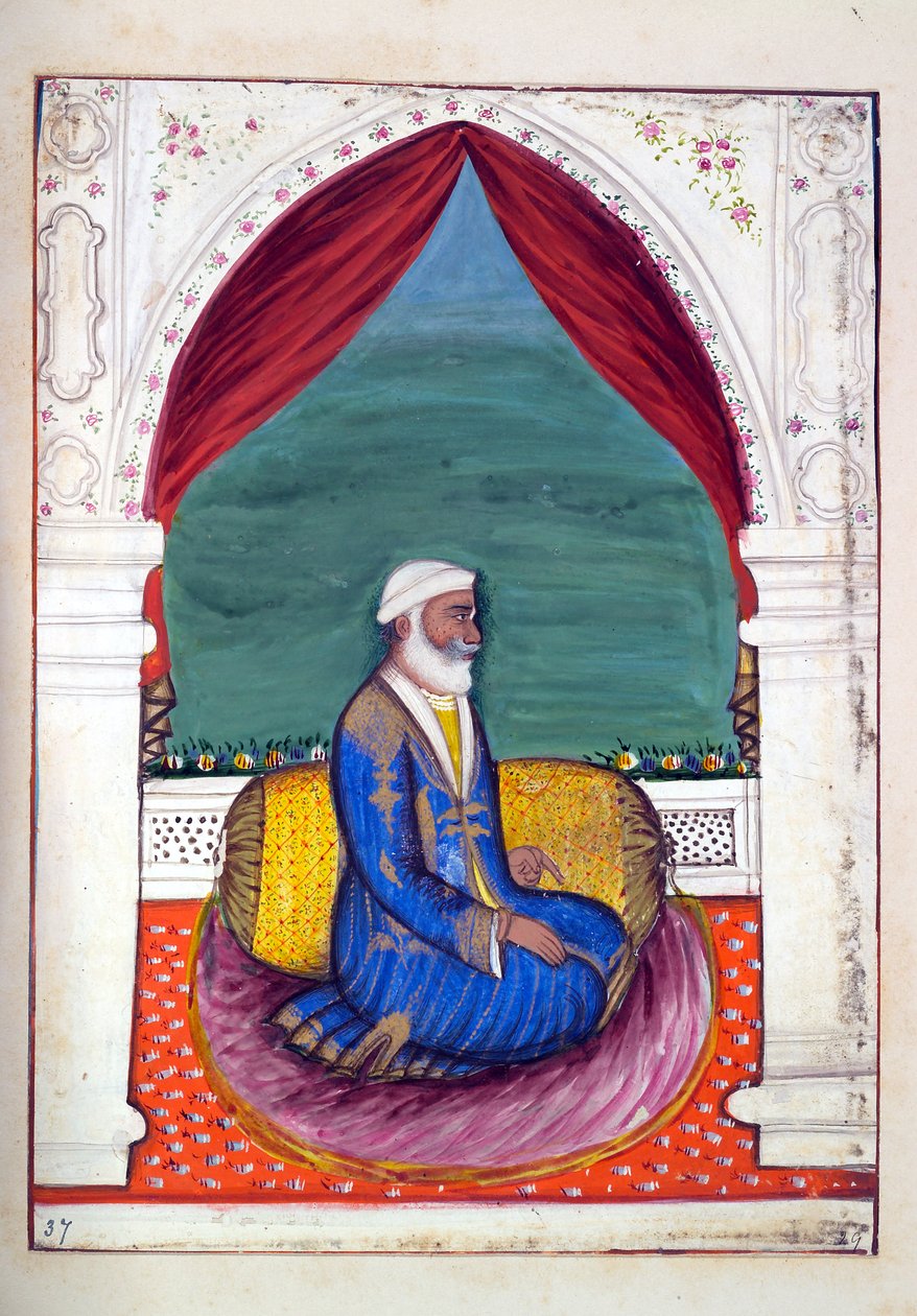Dewan Ajodia Pershad, fra The Kingdom of the Punjab, its Rulers and Chiefs, bind II, et bind med 30 akvarelstudier af en uidentificeret indisk kunstner, ca. 1840 (wc på papir) af Indian School