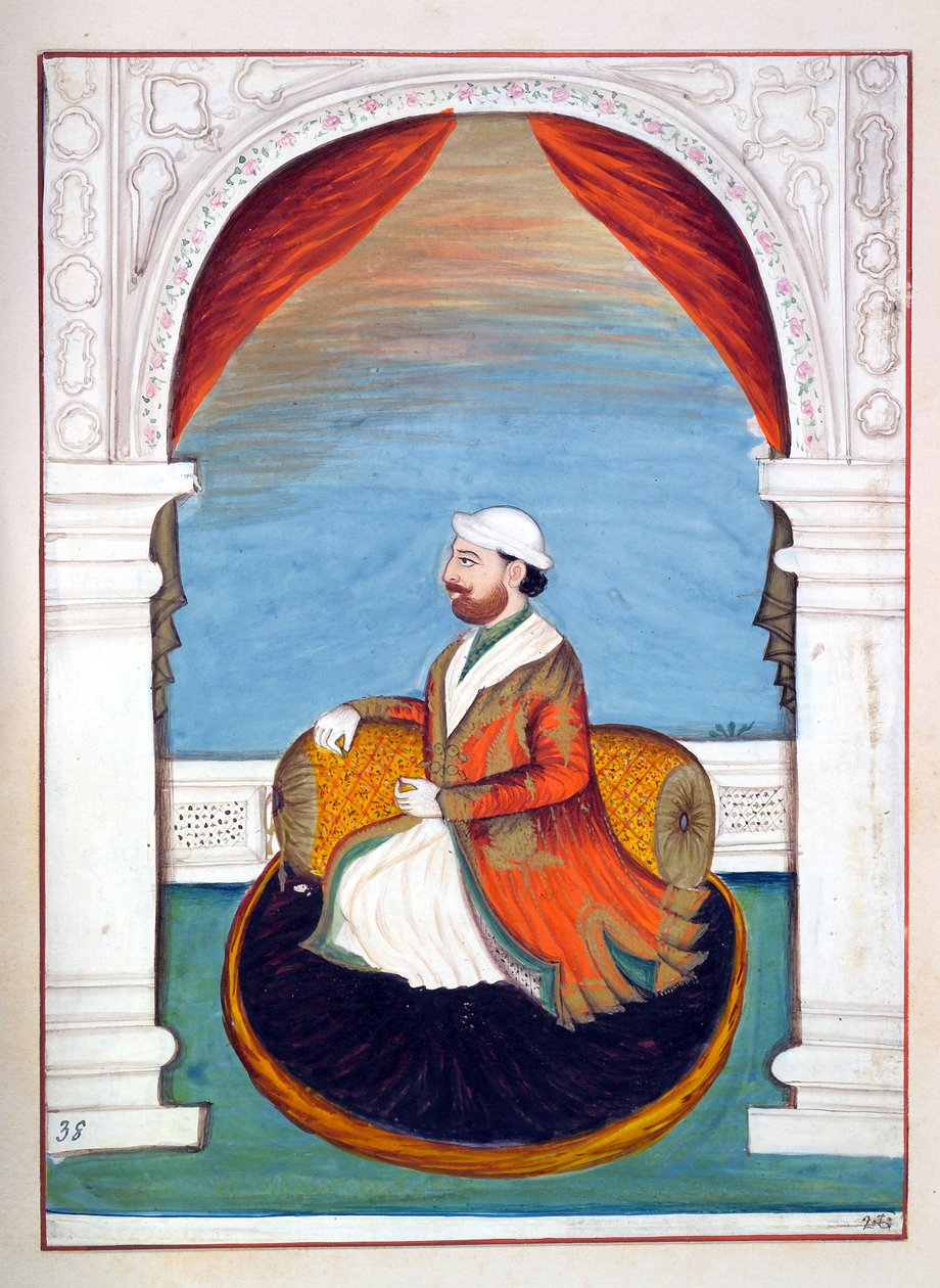 Dewan Kidr Nath, fra The Kingdom of the Punjab, its Rulers and Chiefs, bind II, et bind med 30 akvarelstudier af en uidentificeret indisk kunstner, ca. 1840 (wc på papir) af Indian School