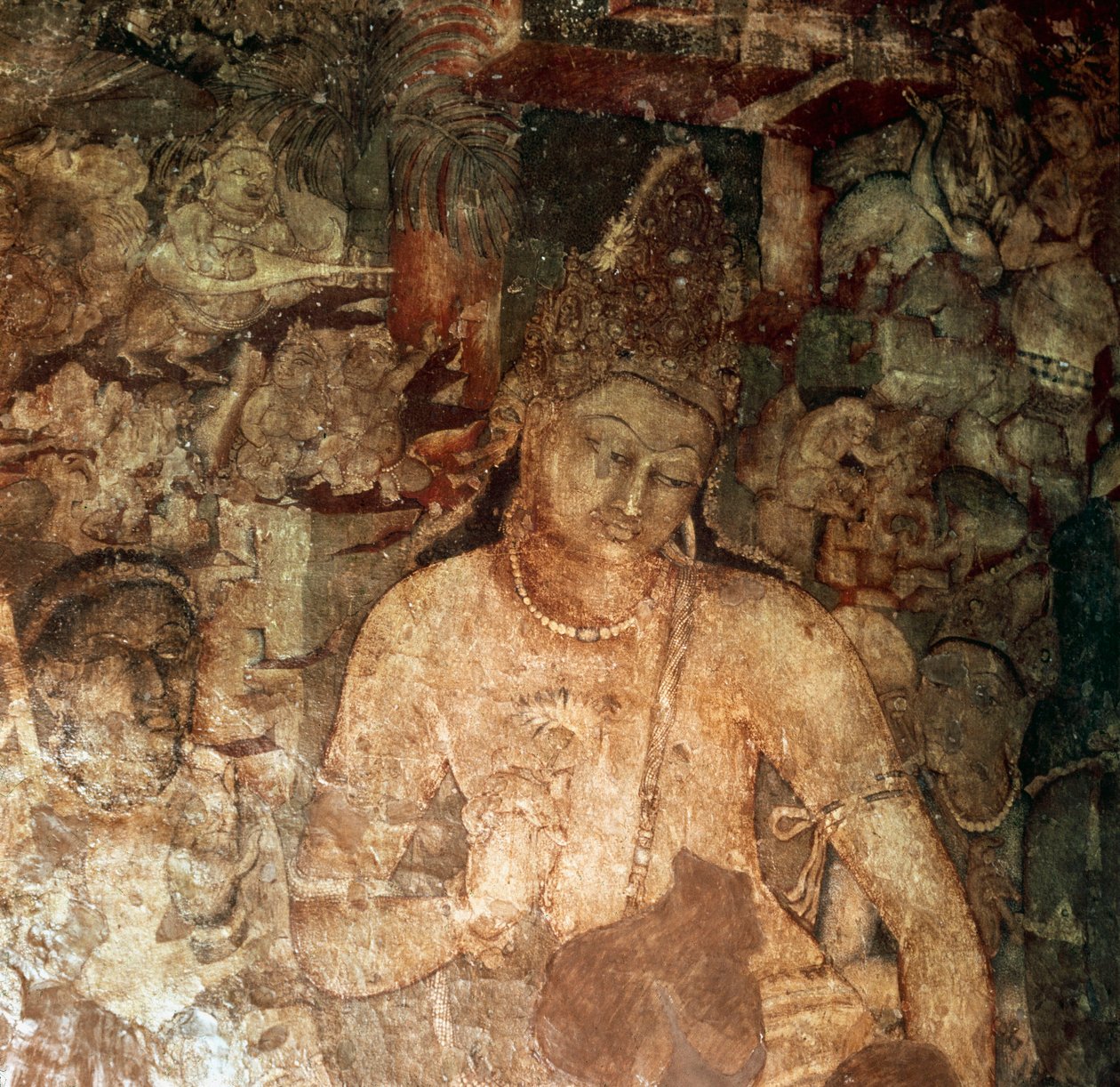 Episode af Buddha-maleriet i hule 1 af Indian School