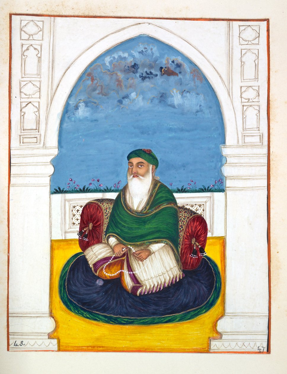 Fakir Imamuddin, fra The Kingdom of the Punjab, its Rulers and Chiefs, bind II, et bind med 30 akvarelstudier af en uidentificeret indisk kunstner, ca. 1840 (wc på papir) af Indian School