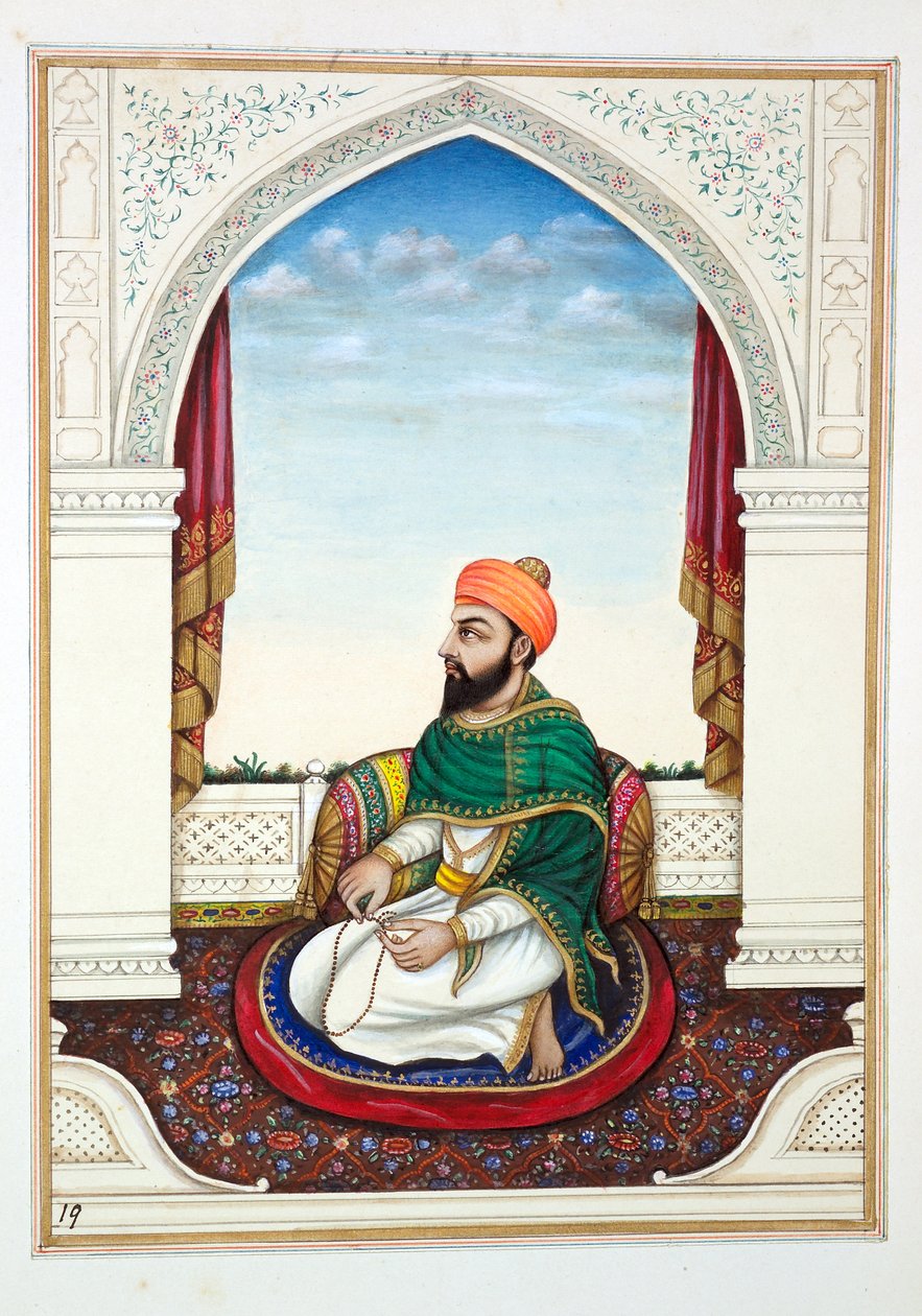 Fakir Syad Aziz-o-Deen, fra The Kingdom of the Punjab, its Rulers and Chiefs, bind I, et bind med 27 akvarelstudier af en uidentificeret indisk kunstner, ca. 1840 (wc på papir) af Indian School