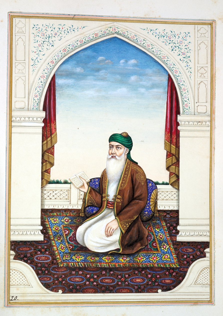 Fakir Syad Nur-o-Deen, fra The Kingdom of the Punjab, its Rulers and Chiefs, bind I, et bind med 27 akvarelstudier af en uidentificeret indisk kunstner, ca. 1840 (wc på papir) af Indian School