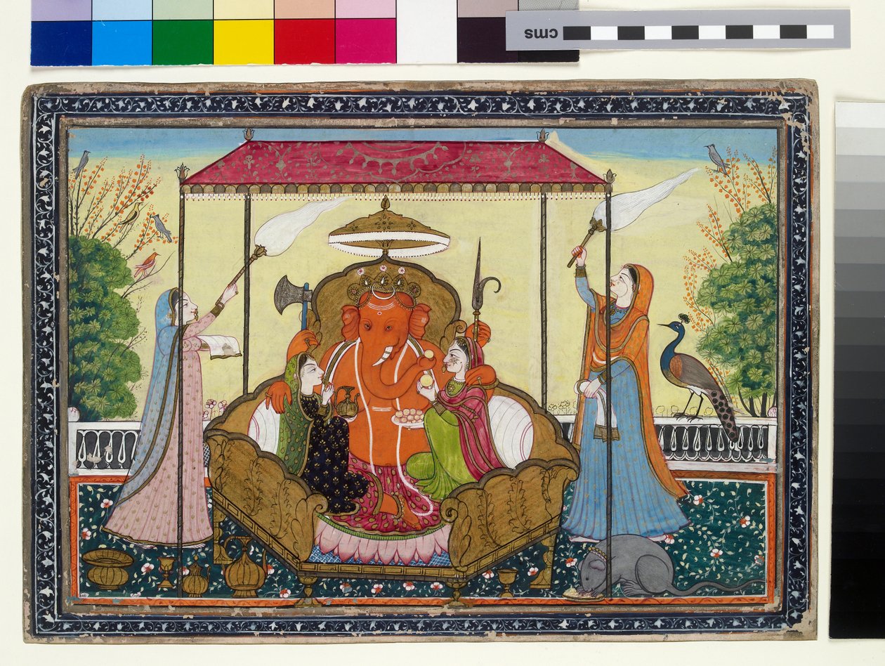 Ganesha med sine koner og ledsagere af Indian School