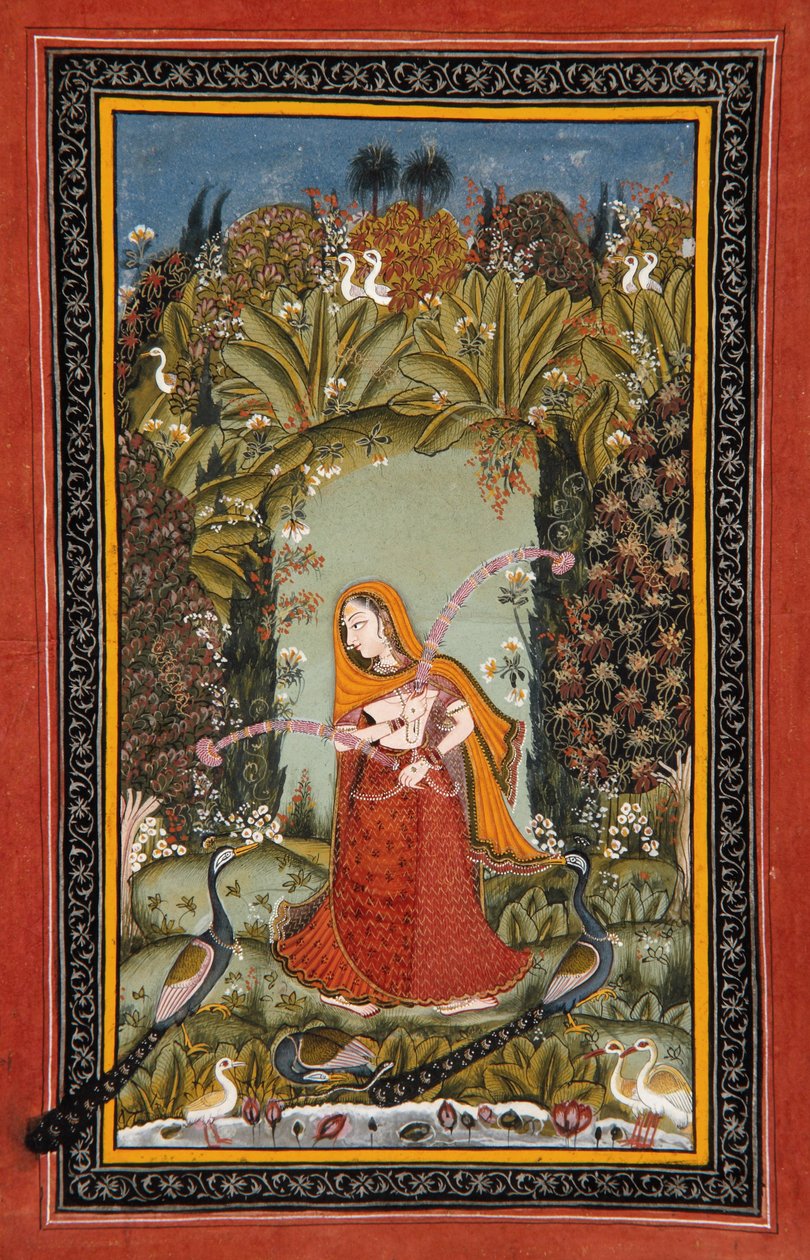 Gauri Ragini fra Malkos, ca. 1770 (ugennemsigtigt toilet på papir) af Indian School