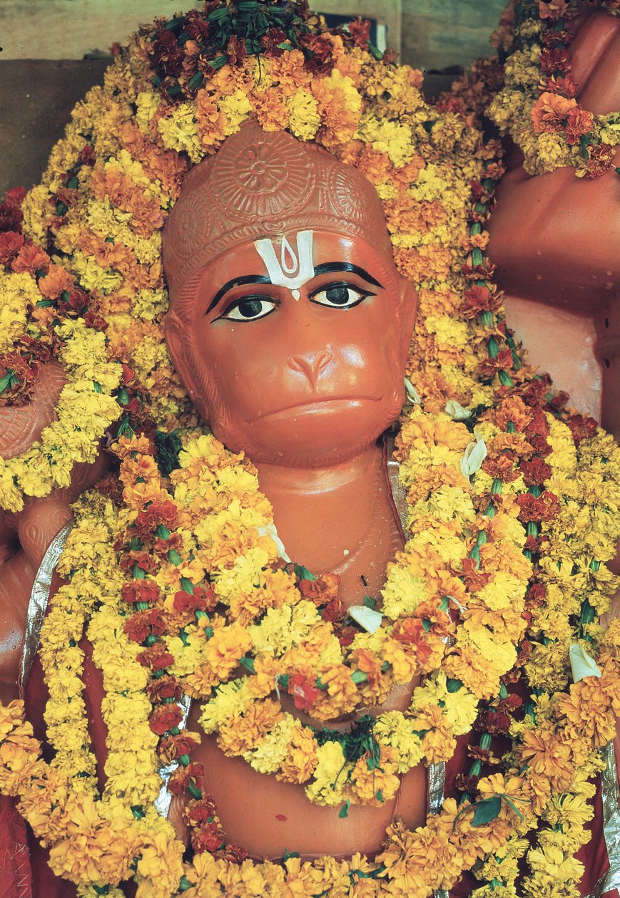 Hanuman, Abeguden (belagt emalje) af Indian School