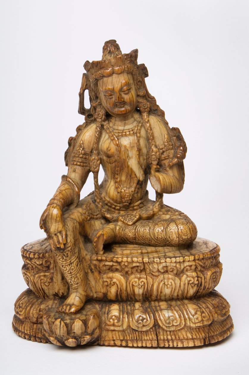 Himalaya-elfenbensfigur af Tara af Indian School