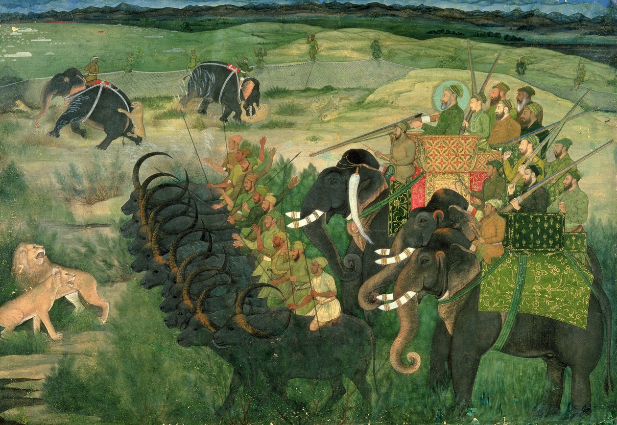I. 11A.28 Aurangzib jager løver, c.1670-80 af Indian School