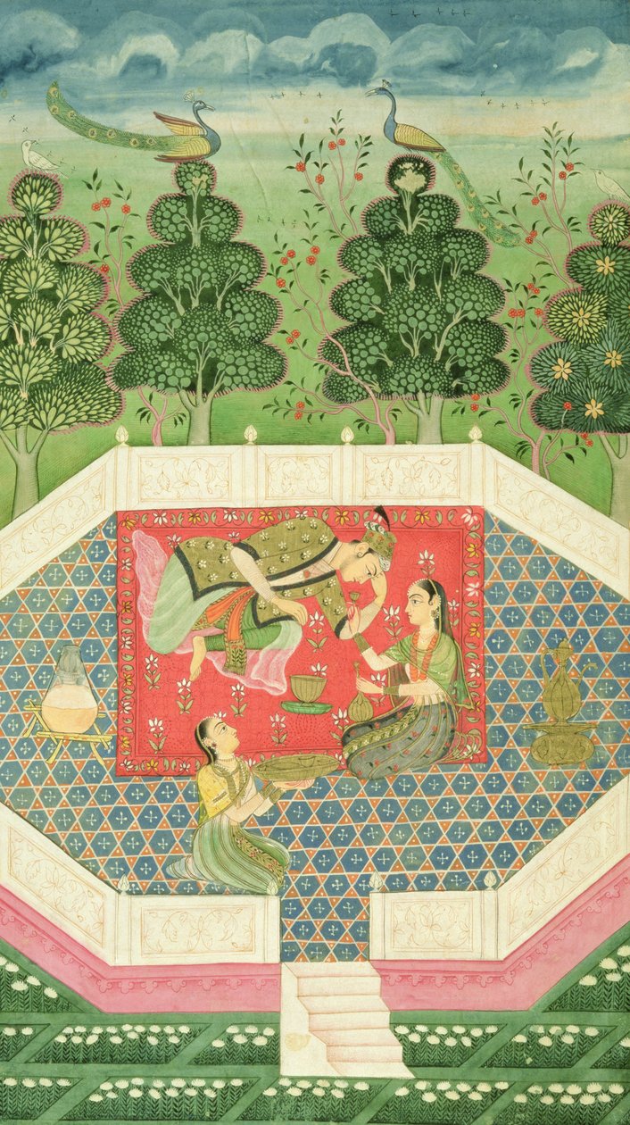I. 11B.19 Feernes Dronning underholder prinsen, ca. 1720-30 af Indian School