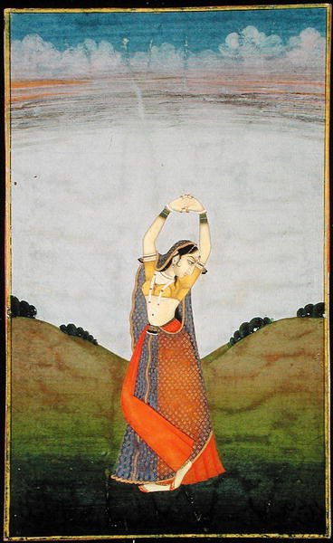 I. 57.13 En kvinde, der længes efter sin elsker, ca. 1780 (vellum) af Indian School