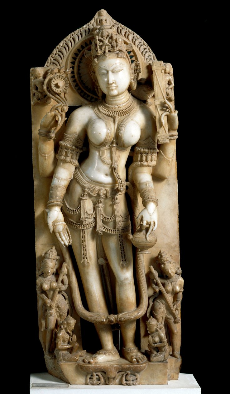 Indisk kunst: den guddommelige Saraswati (Sarasvati) af Indian School