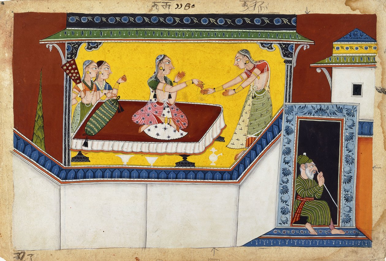 Kaikei, kong Dasharathas anden dronning, belønner pukkelryggen Madiservant Manthara, C10-200 af Indian School