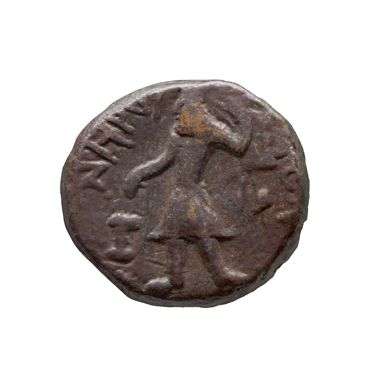 Kushan Coin, AD 127-155 (kobber) af Indian School