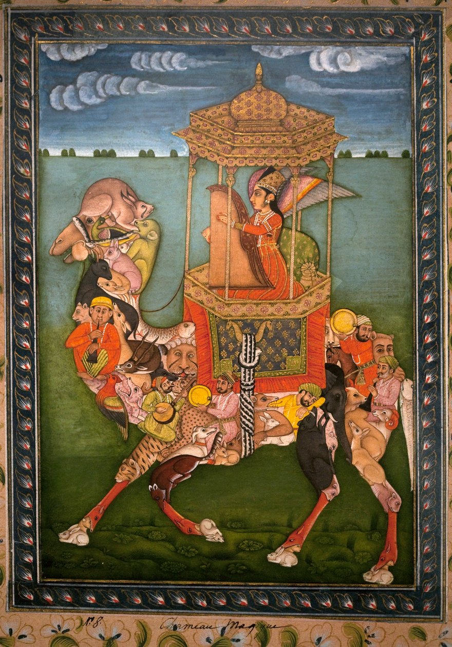 Magisk kamel. Malet miniature, omkring 1750, kunst fra Rajasthan og Pahari (Indien). Koreas Nationalmuseum, Seoul (Sydkorea). af Indian School