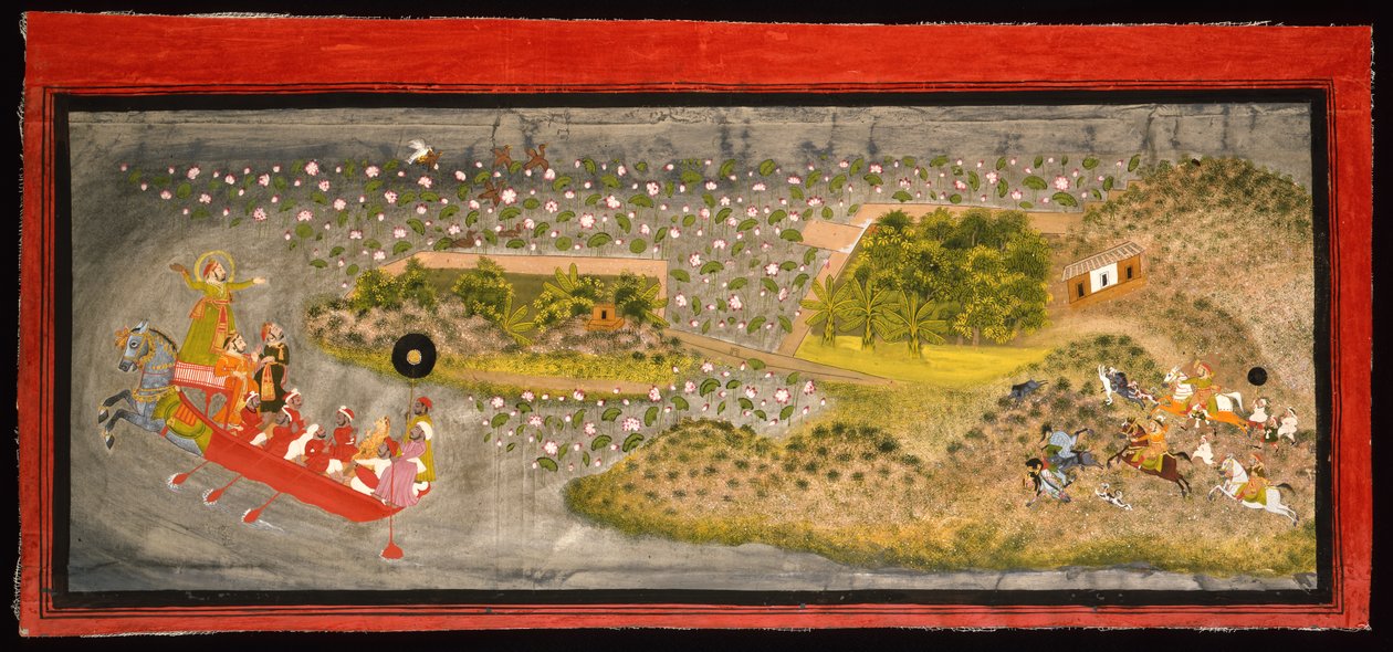 Maharana Jagat Singh II høg- og ornejagt, ca. 1740 af Indian School