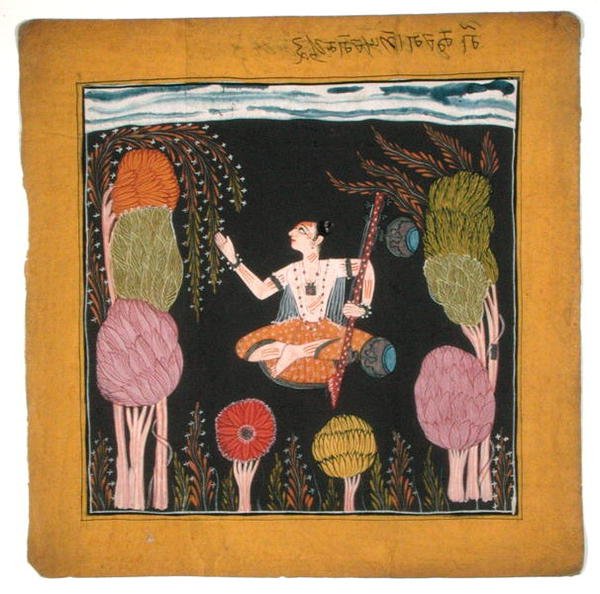 Musical Mode Goda Raga-Kulu-Pahari, C100-80 (Gauche på papir) af Indian School