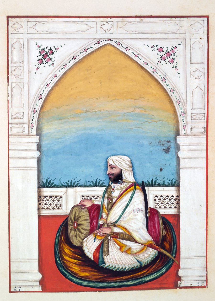 Nawab Imam-od-dun, fra The Kingdom of the Punjab, its Rulers and Chiefs, bind II, et bind med 30 akvarelstudier af en uidentificeret indisk kunstner, ca. 1840 (wc på papir) af Indian School
