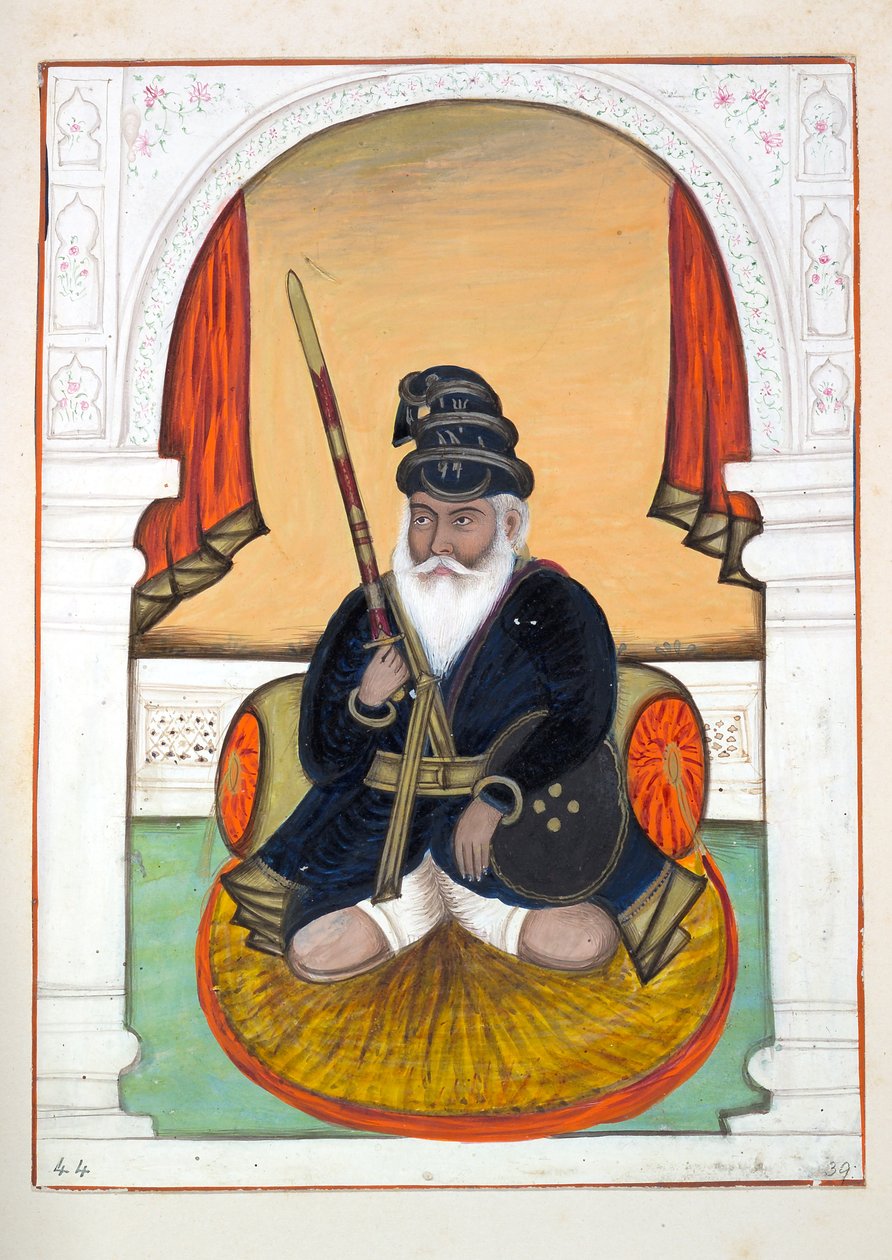 Nutta Singh Akali, fra The Kingdom of the Punjab, its Rulers and Chiefs, bind II, et bind med 30 akvarelstudier af en uidentificeret indisk kunstner, ca. 1840 (wc på papir) af Indian School