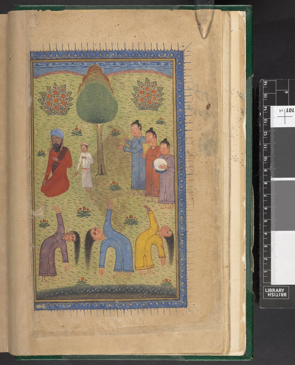 OMS/Or.1403, f.9v: Sufier danser, med musikere og tilskuere, fra 