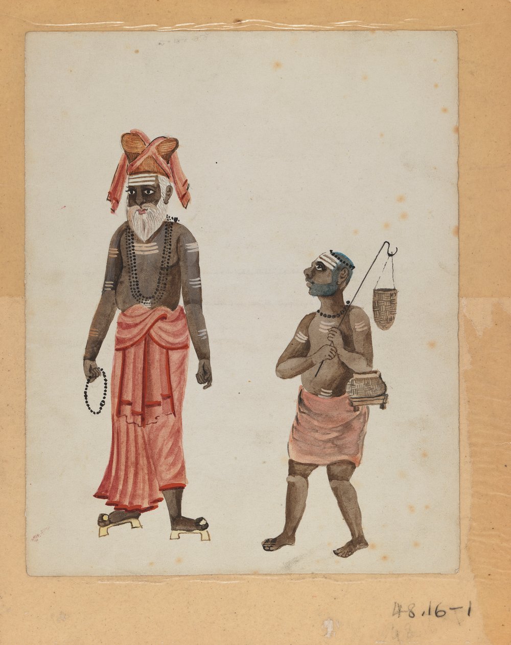 Et af et sæt på ni billeder, der viser indianere i forskellige erhverv (wc på papir) af Indian School