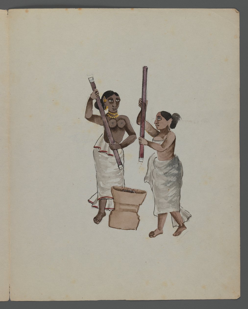 Et af et sæt på ni billeder, der viser indianere i forskellige erhverv (wc på papir) af Indian School